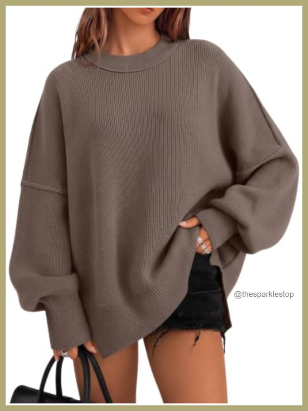 Oversized Crewneck Long Sleeve Sweater Tunic Pullover